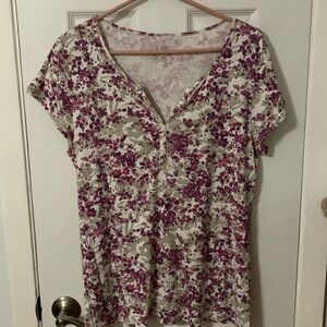 J Jill Floral Pima Cotton top